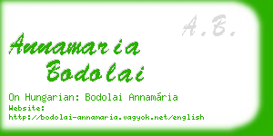 annamaria bodolai business card