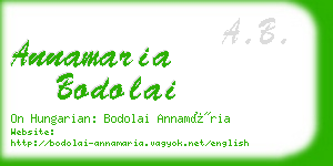 annamaria bodolai business card